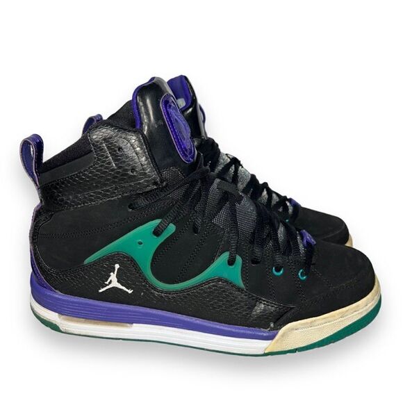 Air Jordan Flight TR 97 Black/Grape Purple/Aqua 428827-008 Youth 7 Women's 8.5 - Picture 4 of 11